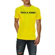 Jack & Jones Logolu Sarı Safety Yellow Yuvarlak Yaka Erkek T-shirt