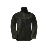 Jack Wolfskin 1710601-4018 PANK SNAP M Düz Yeşil Erkek Polar Sweatshirt