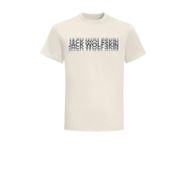 Jack Wolfskin 1808591-5127 Strobe T M Bisiklet Yaka Normal Kalıp Beyaz Erkek T-Shirt