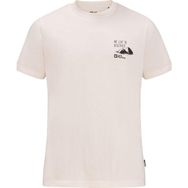 Jack Wolfskin 1809761TR-5629 Discover T M Krem Mavi Erkek T-shirt