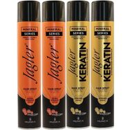 Jagler 400 ml Extra Strong Hold Ekstra Güçlü Tutuş & Minarelli Ekstra Sert Karma 4'lü Saç Spreyi Set