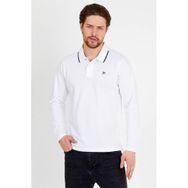 JAHR MARC Uzun Kollu Beyaz Polo Yaka Erkek T-shirt