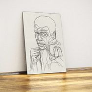 Javvuz Muhammed Ali Kara Kalem Metal Poster