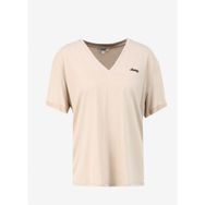 Jeep J4SL-TST7025 Bej V Yaka Relaxed Kadın T-Shirt