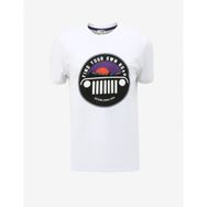 Jeep J4SM-TST7241 Bisiklet Yaka Baskılı Kırık Beyaz Erkek T-Shirt