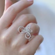Jelux Silver Kelebek Model Zirkon Taşlı Gümüş Yüzük