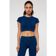 Jerf Captiva Yumuşak Dokulu Esnek Mavi Crop Top