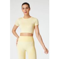 Jerf Captiva Yumuşak Dokulu Esnek Sarı Crop Top