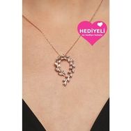 Jewelmim 925 Ayar Zeytin Dalı Zirkon Taşlı Kadın Gümüş Kolye