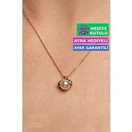 Jewelmim Kadın İnci Kolye Gümüş Gerçek İncili Kolye 925 Ayar Gümüş İnci Kolye