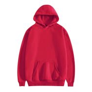 JHDESSLY Hoodies Uzun Kollu Katı Kırmızı Unisex Sweatshirt