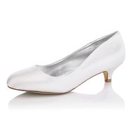 JIAJIA K0112J Fildişi Renk Düşük Boy Peep Toe Kadın Topuklu Ayakkabı