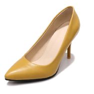 JIEEME z182s Kadın Sivri Burunlu Slip On Sarı Stiletto