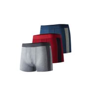 Josejuan 1002 3'lü Likralı Gri Melanj-Bordo-İndigo Erkek Boxer