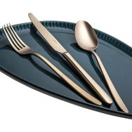 Jumbo 9400 12 Kişilik 84 Parça Mat Şampanya Çatal Kaşık Bıçak Takımı