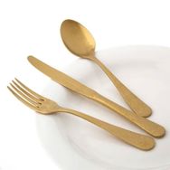 Jumbo Antique 12 Kişilik 84 Parça Titanyum Mat Gold Çatal Kaşık Bıçak Takımı