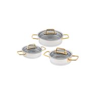Jumbo Assos 3'lü Titanyum Gold Midi Sahan Seti