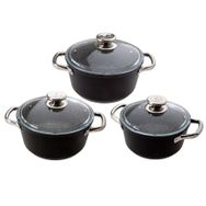 Jumbo Darci Black 3'lü 16 cm Siyah Midi Tencere Seti