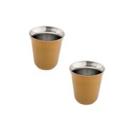 Jumbo Glory 7 Double Wall Sarı 2'li 160 ml Termo Çelik Fincan
