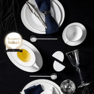 Jumbo Moon Bone Platin 64 Parça 12 Kişilik Yemek Takımı