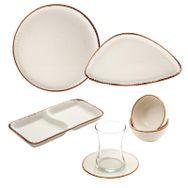 Jumbo Terracota 25 Parça 6 Kişilik Bej Kahvaltı Takımı