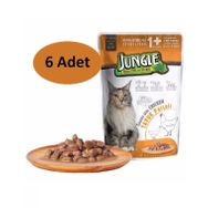 Jungle 100 gr 6 Adet Pouch Jöleli Tavuklu Kısırlaştırılmış Kedi Konservesi