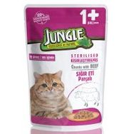Jungle 100 gr Pouch Sığır Eti Parçalı Kısırlaştırılmış Kedi Konservesi