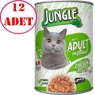 Jungle 12x415 gr Tavuklu Sebzeli Kedi Konservesi