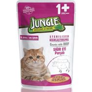Jungle Pouch Kısırlaştırılmış Gravy Soslu Biftekli 100 gr Yaş Kedi Maması