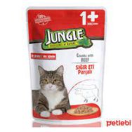 Jungle Pouch Sığır Eti Parçalı Soslu 9x100 gr Yetişkin Kedi Konservesi