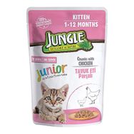 Jungle Pouch Tavuk Eti Parçalı 24x100 gr Yavru Kedi Konservesi
