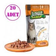 Jungle Tavuklu Soslu Pouch 20x100 gr Konserve Kısır Kedi Maması