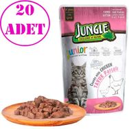 Jungle Tavuklu Soslu Pouch 20x100 gr Konserve Yavru Kedi Maması