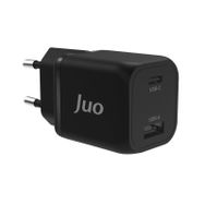 Juo 35W GaN USB-C + USB-A iPhone ve iPad ve Samsung PPS Uyumlu PD QC4.0 Type-C Siyah Hızlı Şarj Cihazı