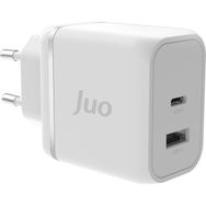 Juo 45W GaN USB-C + USB-A iPhone ve iPad ve Macbook ve Samsung Uyumlu PD Type-C Beyaz Hızlı Şarj Cihazı