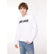 Just Cavalli 75OAIT00 Bisiklet Yaka Beyaz Erkek Sweatshirt