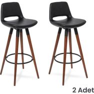 Just Home Retro Siyah 107 cm 2'li Bar Taburesi