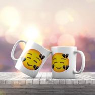 K-147 Kalbi Kırık Gülen Emoji Baskılı Hediyelik Kupa Bardak