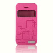 Kaku iPhone 4S Pembe Yan Kapaklı Kılıf
