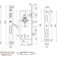 Kale 141R4500023 45 mm Oval Ekstra Gömme Kapı Kilidi