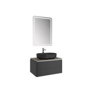 Kale 610100201421 Lotus 80 cm Mat Siyah-Asteroid Banyo Dolabı Takımı