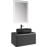 Kale 610100201422 Lotus 80 cm Mat Siyah Antrasit Banyo Dolabı Takımı