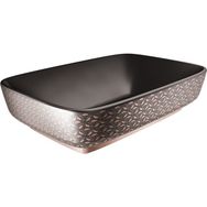 Kale Dove 2.0 60x40 cm Mat Siyah Bronz Dekor Dikdörtgen Çanak Lavabo