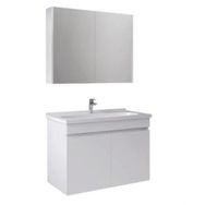 Kale Krea 80 cm Kapaklı Takım Beyaz Banyo Dolabı