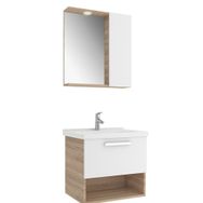 Kale Trevi 65 cm Beyaz-Meşe Banyo Dolabı