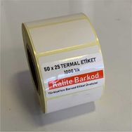 Kalite Barkod 25x50 6 Rulo 6000 Adet Termal Barkod Etiketi