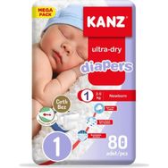 Kanz Ultra-Dry No:1 Yenidoğan 80 Adet Bebek Bezi