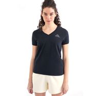 Kappa 361D5Uw005 W Logo Cabou Bisiklet Yaka Regular Fit Düz Siyah Kadın T-Shirt