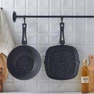 Karaca 153.03.08.2722 Defne Bio Granit Wok-Grill Set Black