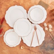 Karaca Almond Rose Line 24 Parça 6 Kişilik Yemek Takımı
